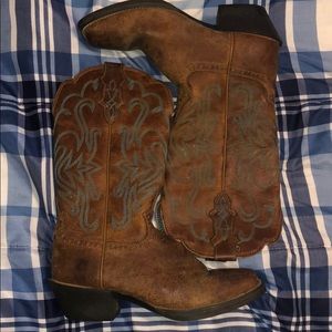 Women’s Justin boots size 7.5 brown & turquoise
